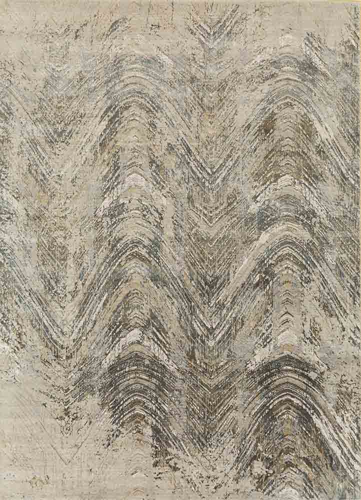 tattvam beige and brown wool and bamboo silk hand knotted Rug - HeadShot tattvam beige and brown wool and bamboo silk hand knotted Rug - HeadShot